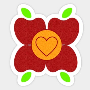 Loving Apples and Oranges Flower Sticker